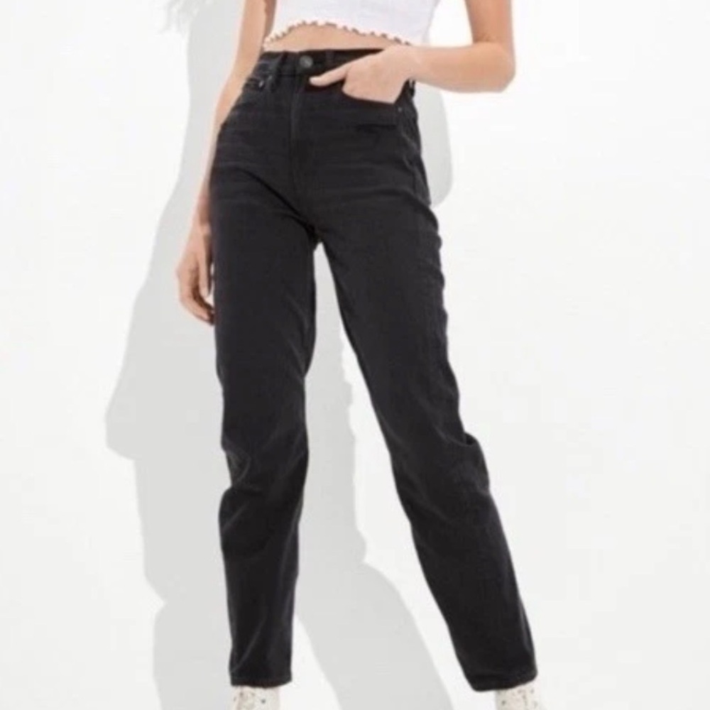 NEW American Eagle Highest Rise 90's Boyfriend Jeans Black Womens 10 Comfort